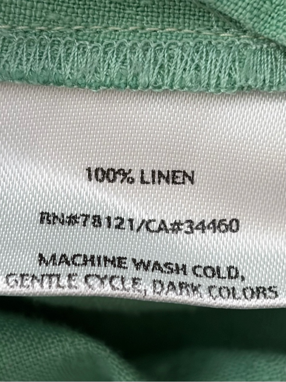 Eileen Fisher 100% Linen Light Green Cropped Drawstring Pants (Petite L) - Picture 3 of 10